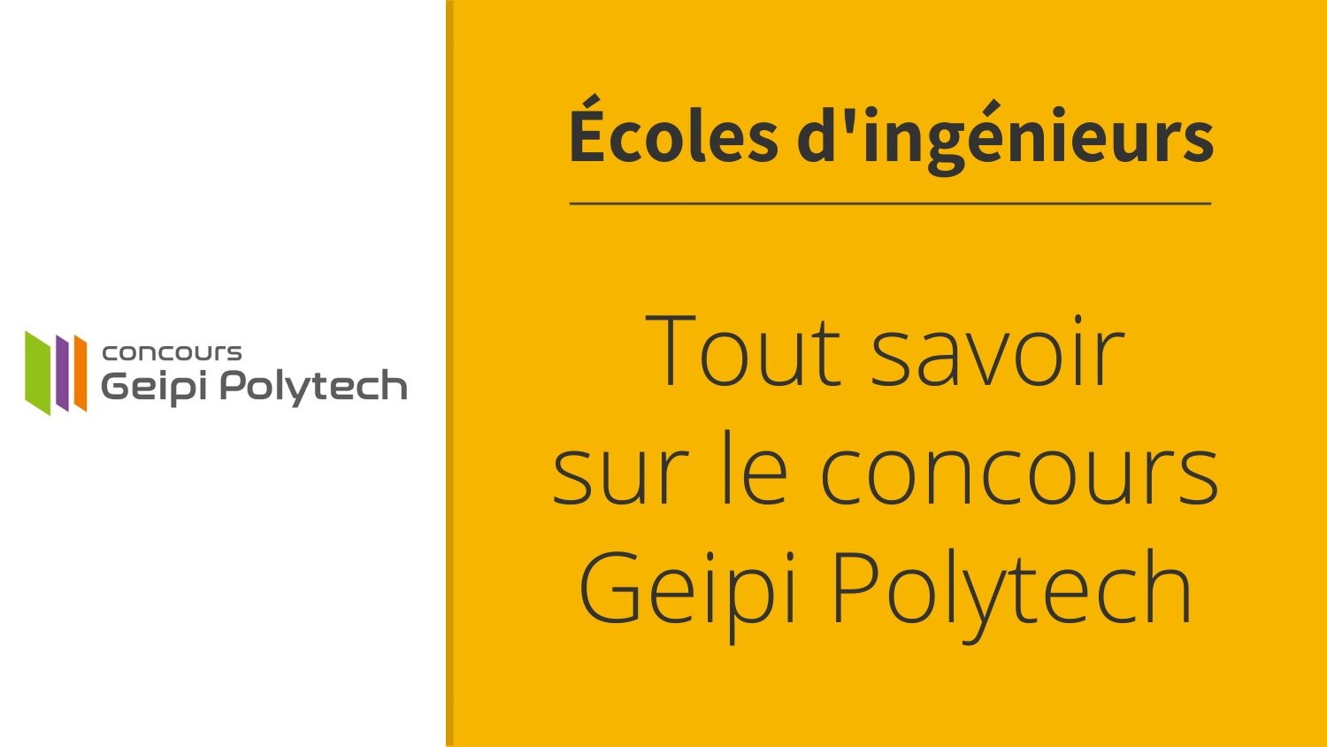 Concours Geipi Polytech Le Guide Complet