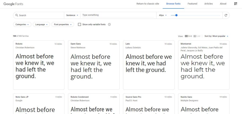 Google-Fonts-Home