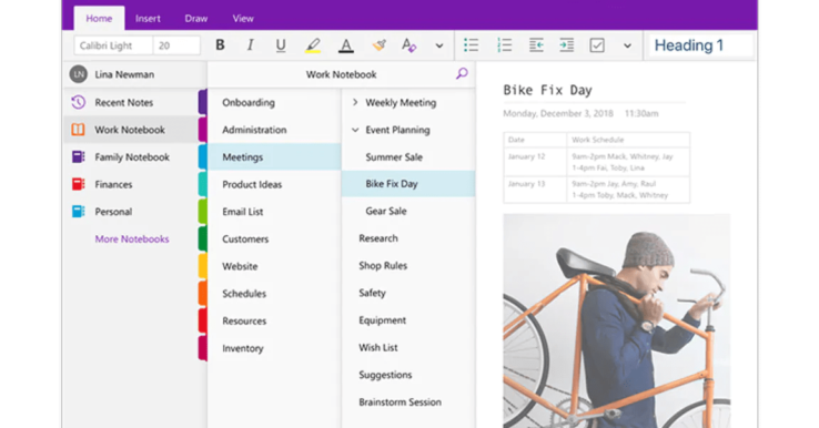 Illustration Microsoft OneNote