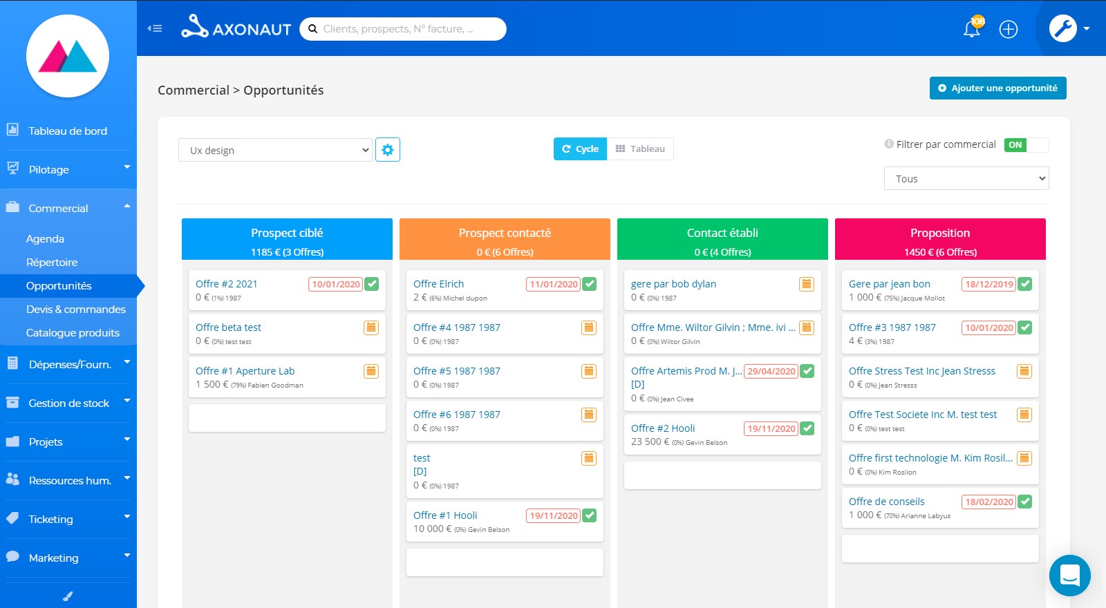 Axonaut une solution tout en un pour gérer vos clients devis factures projets