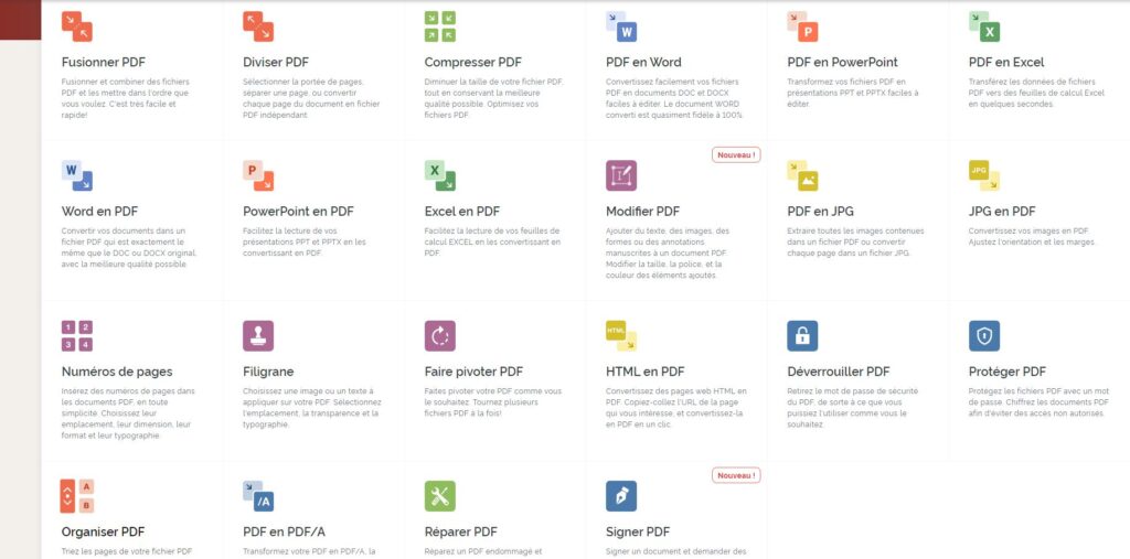 i-love-pdf-fonctionnalités