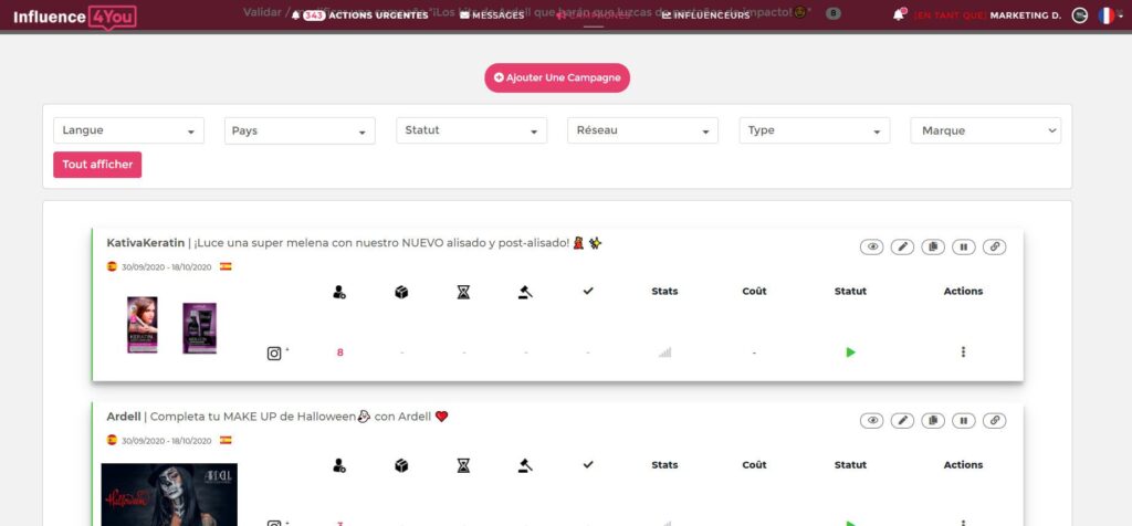 influence4you-liste-des-campagnes