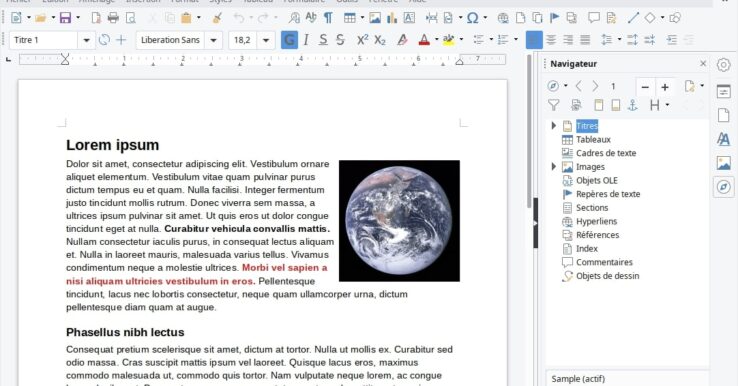 Illustration LibreOffice Writer
