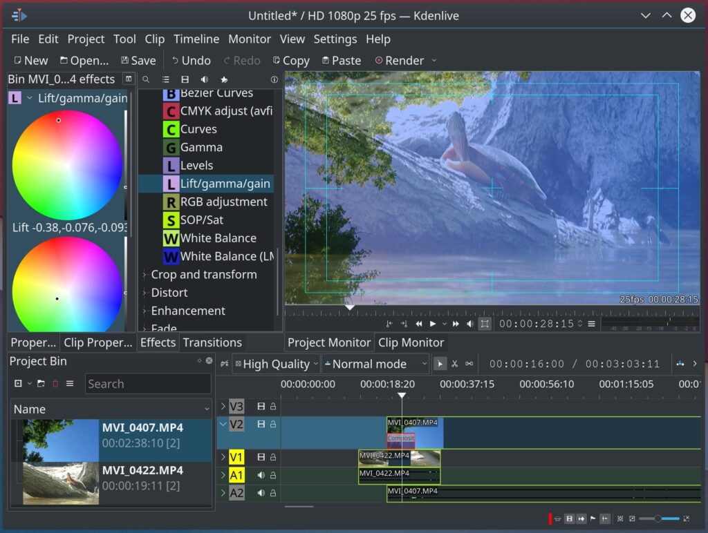 kdenlive color