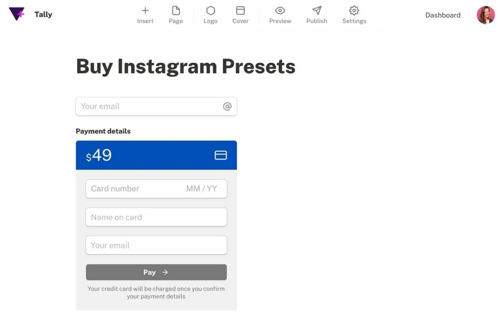 tally-forms-formulaire-paiement
