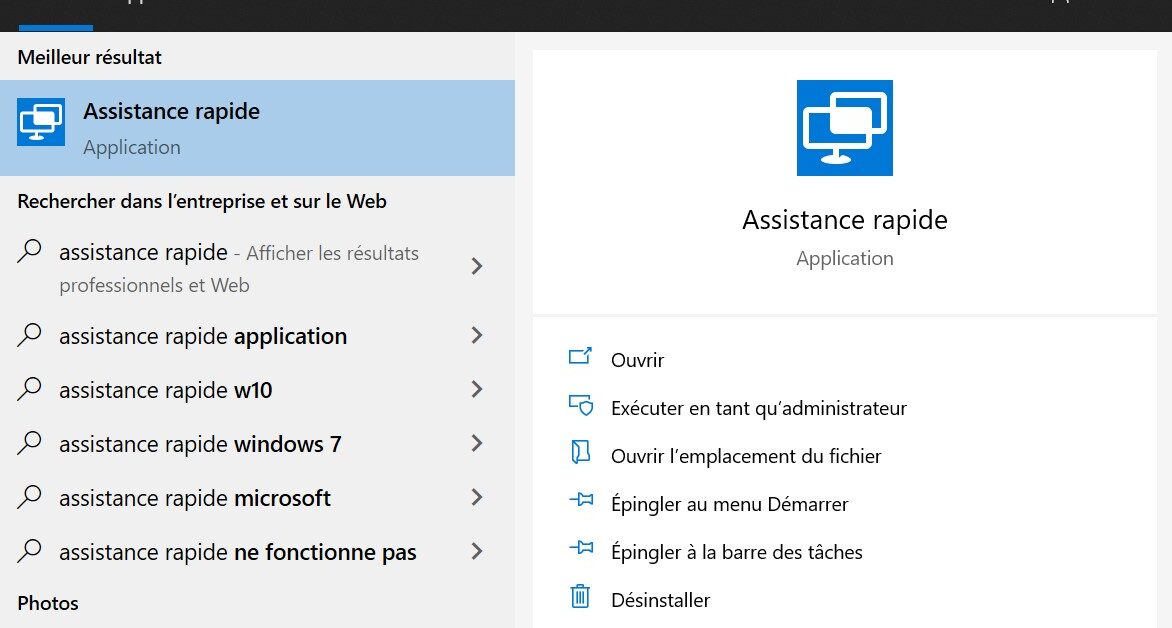 Assistance rapide Windows la solution de bureau à distance gratuite