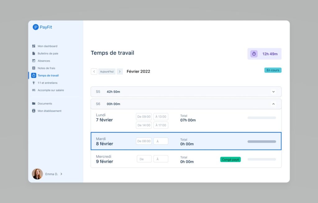 Payfit-Time-tracking