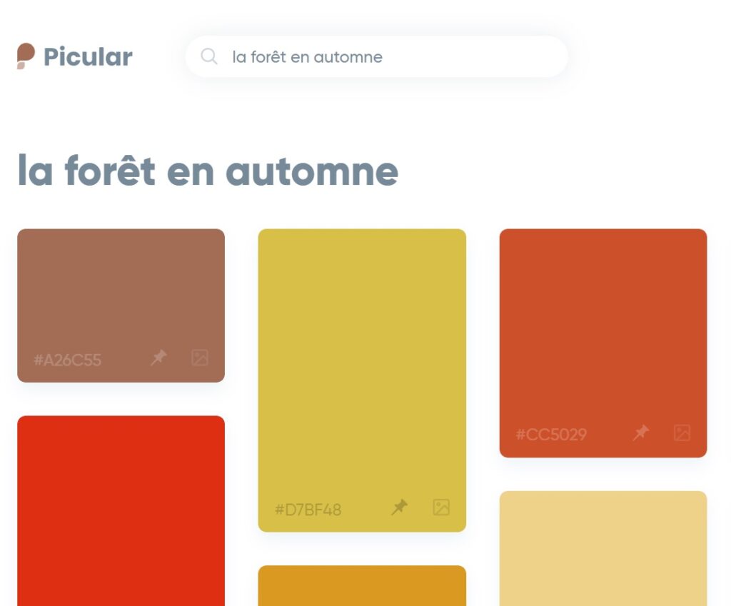 picular recherche couleur
