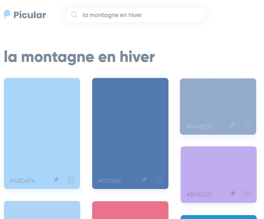 picular recherche couleur hiver