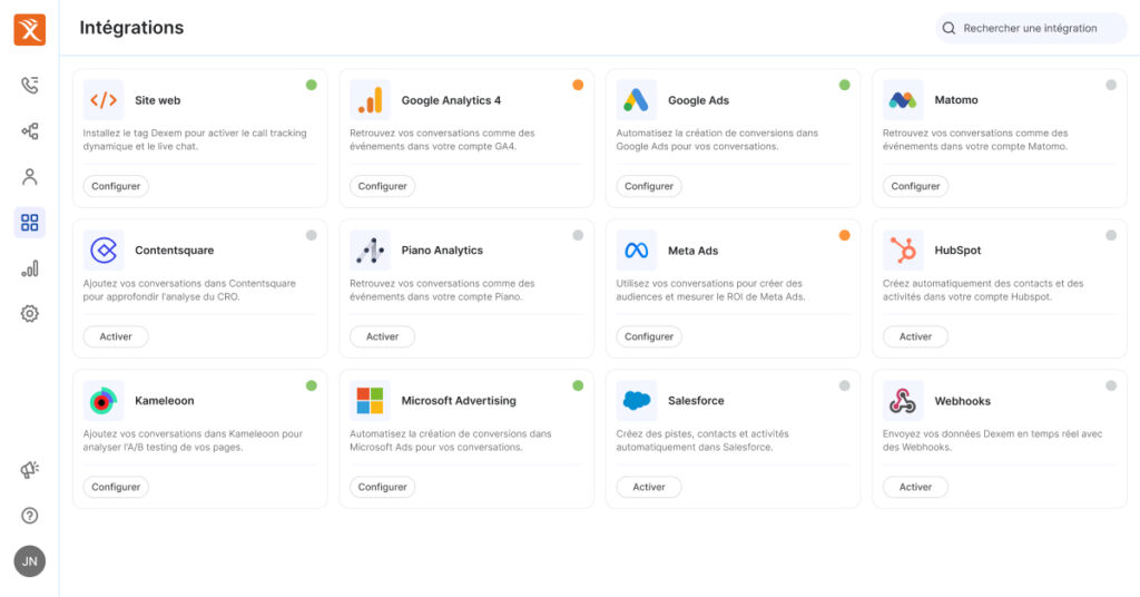 Dexem-CallTracking-04-Integrations