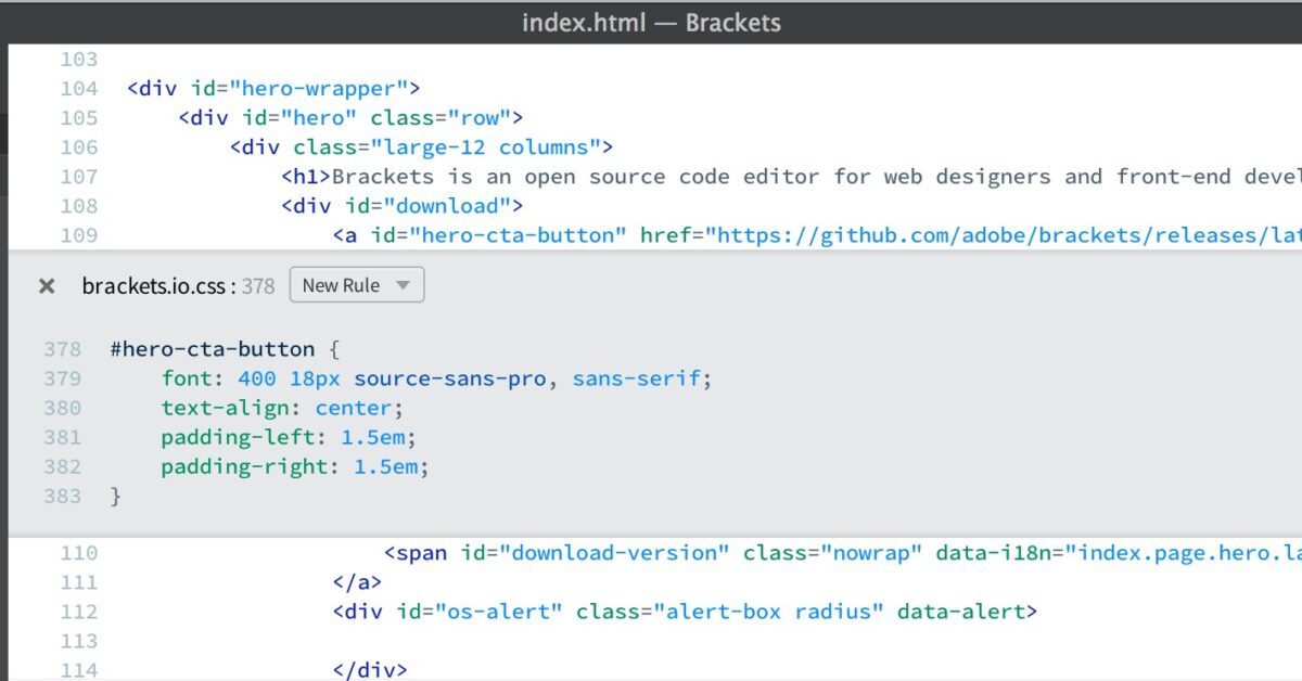 Brackets un éditeur de code gratuit et open source
