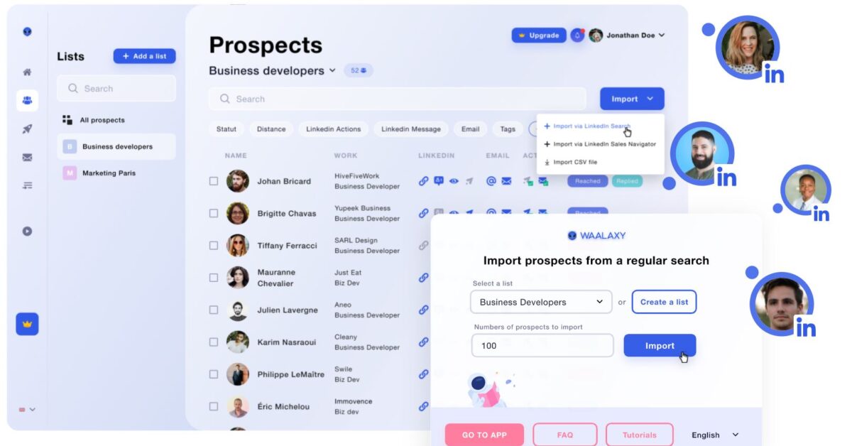 Waalaxy : un outil de prospection automatique sur LinkedIn et par email