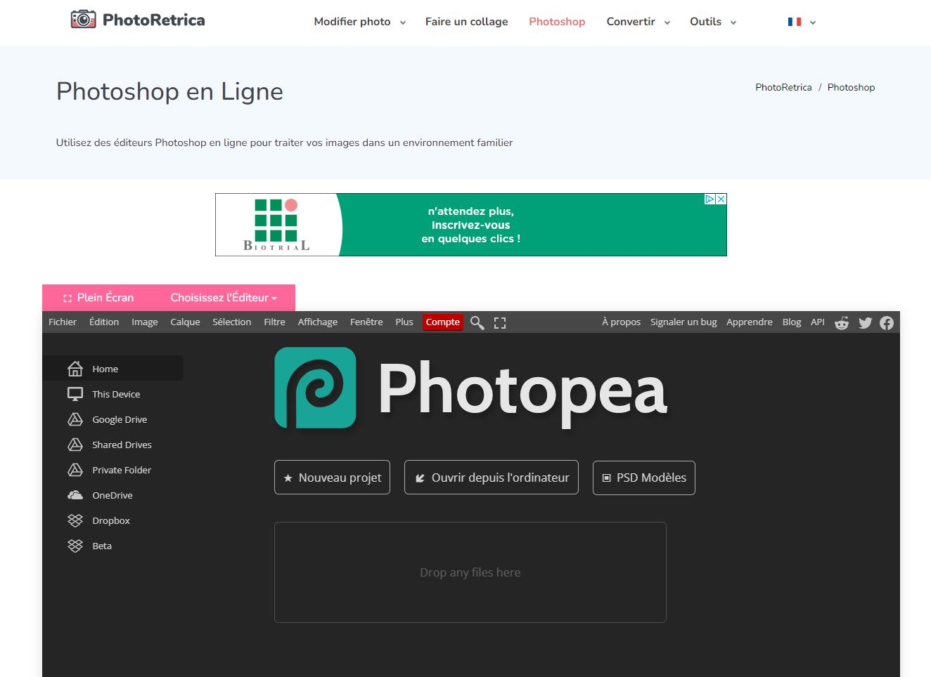 Photoretrica un service gratuit en ligne pour retoucher vos photos