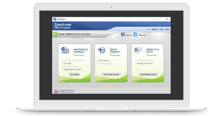 Illustration ZoneAlarm Firewall