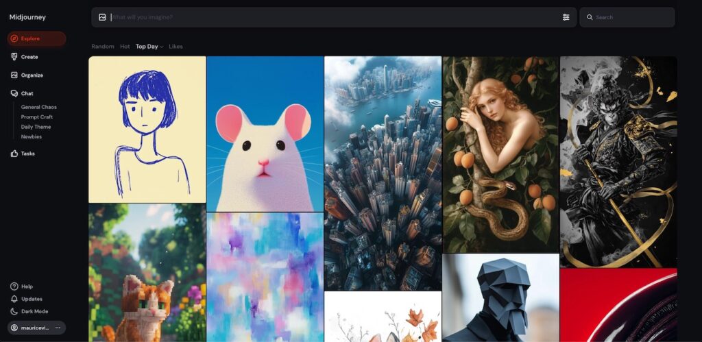 Midjourney-site-web-interface