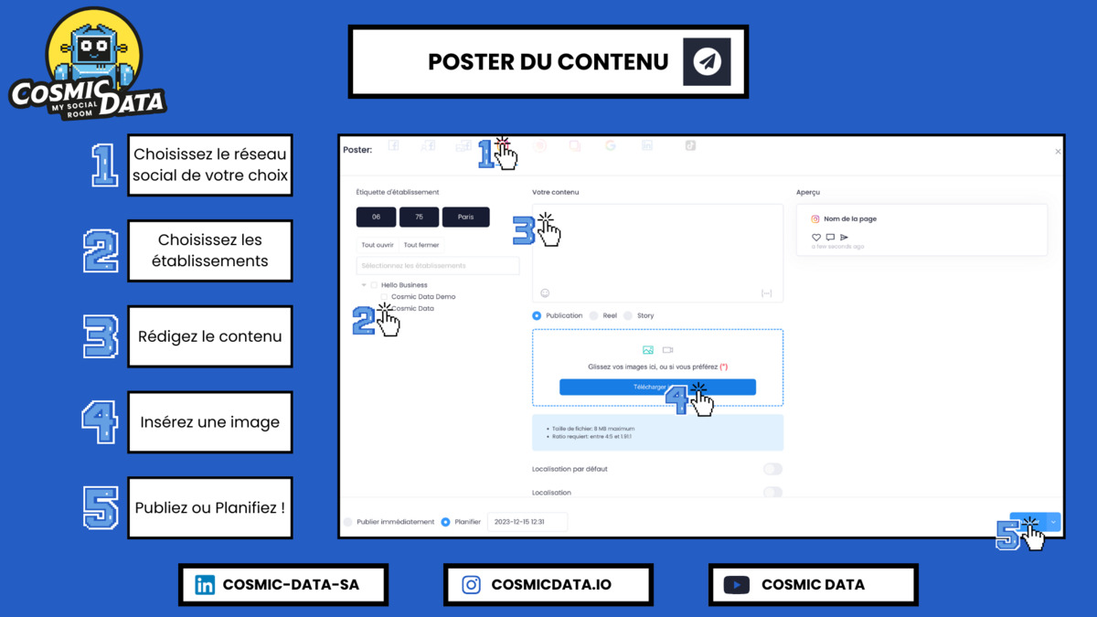 Cosmic Data : gérez facilement les réseaux sociaux de vos établissements