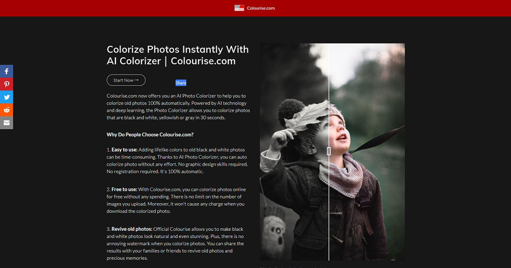 Colourise : un outil gratuit pour coloriser d'anciennes photos