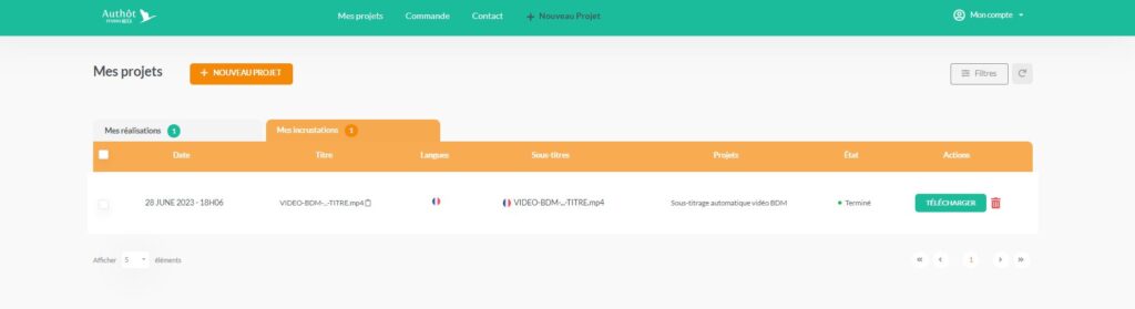 Les sous-titres automatiques sont intégrés à votre vidéo : vous n'avez plus qu'à la télécharger !