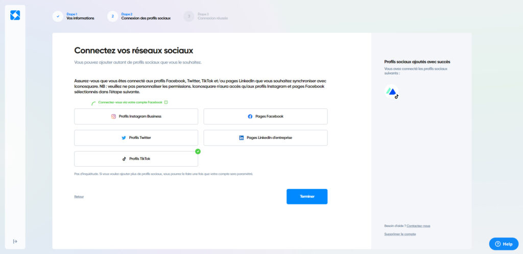 Connectez votre profil TikTok sur Iconosquare.