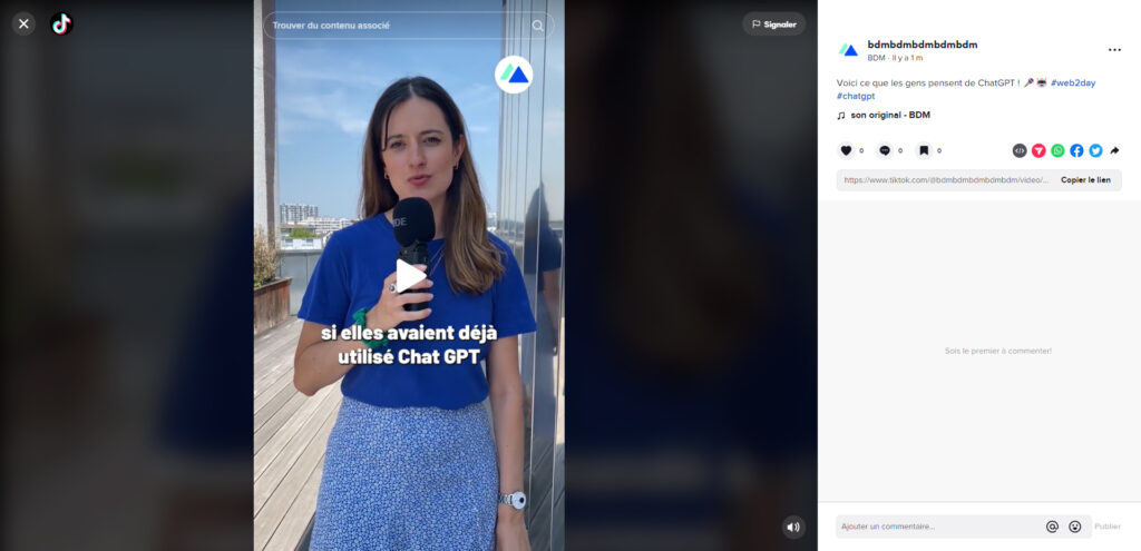 Une nouvelle vidéo sera bientôt publiée sur votre compte TikTok.