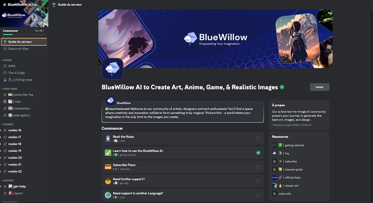 Gerar imagens únicas no Discord com ferramentas de IA (BlueWillow