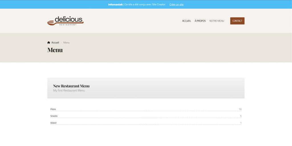 Publication du site web.