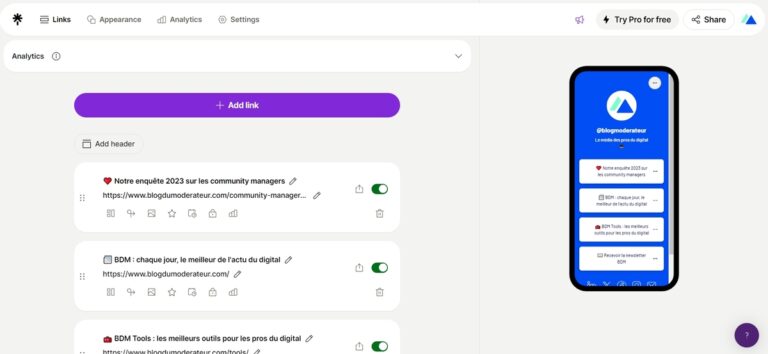 Linktree : une solution de référence pour vos liens en bio