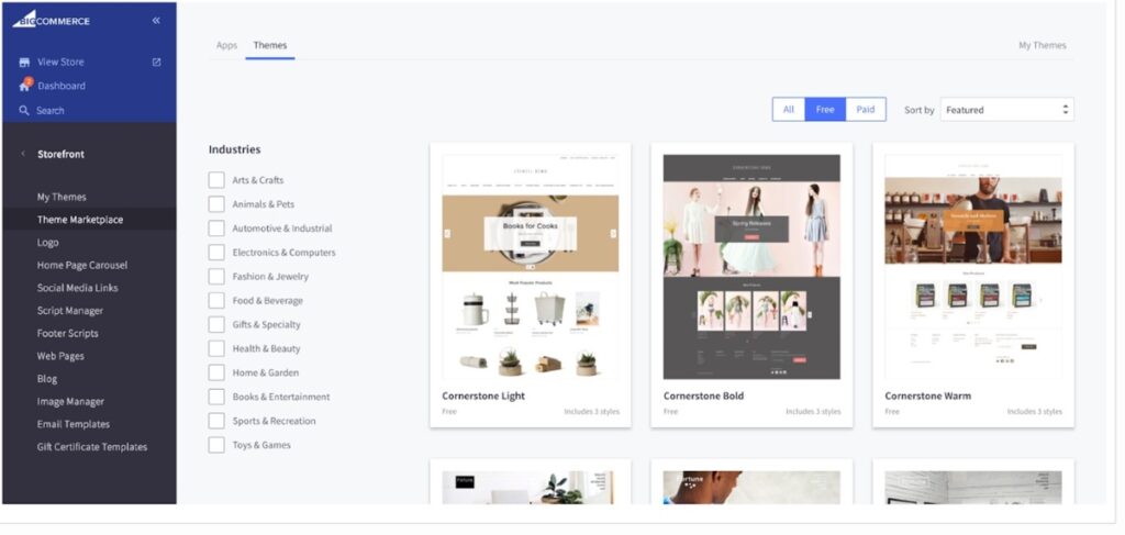 BigCommerce Interface