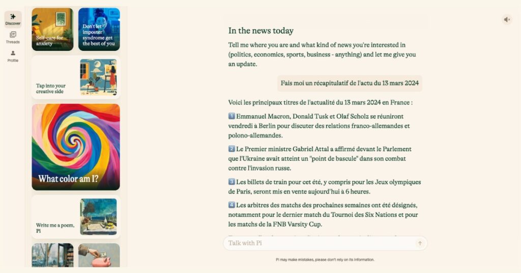 Templates images de une – Inflection-2.5 –  Pi – interface 2