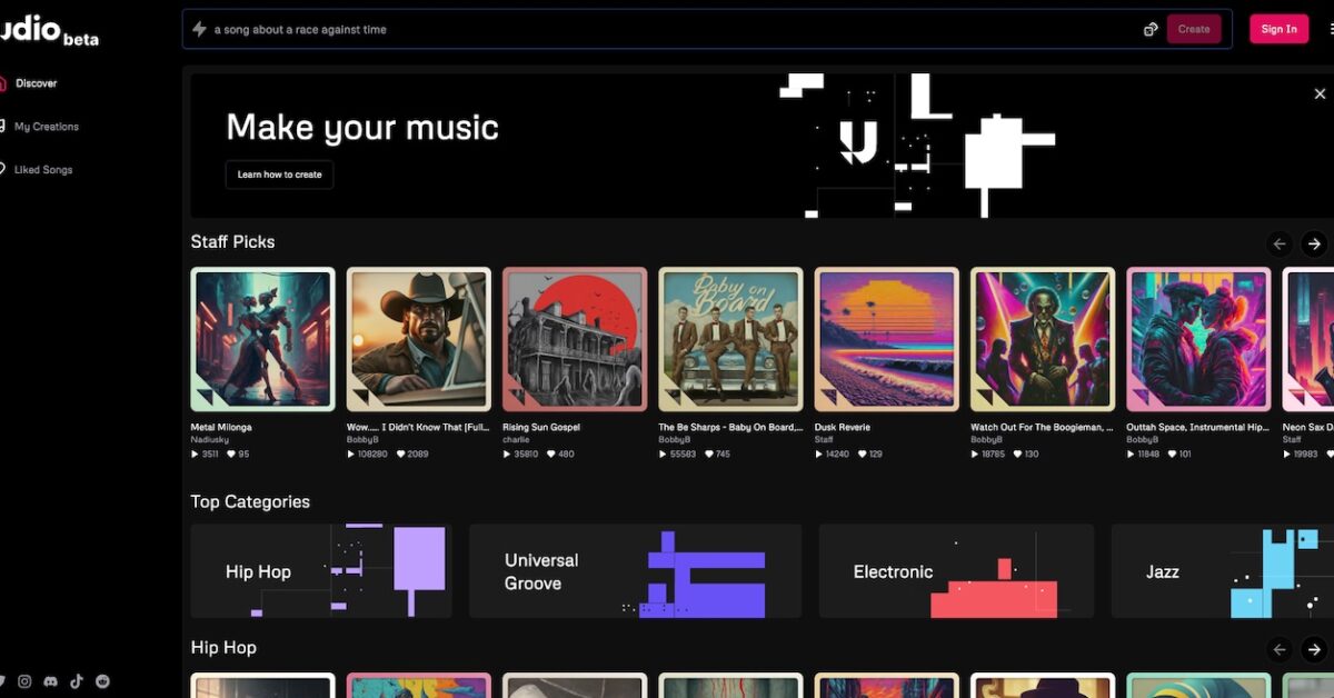Udio Un G n rateur D extraits Musicaux Par IA Udio Un G n rateur D extraits Musicaux Par IA