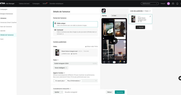 Créer une publicité TikTok avec TikTok Ads Manager