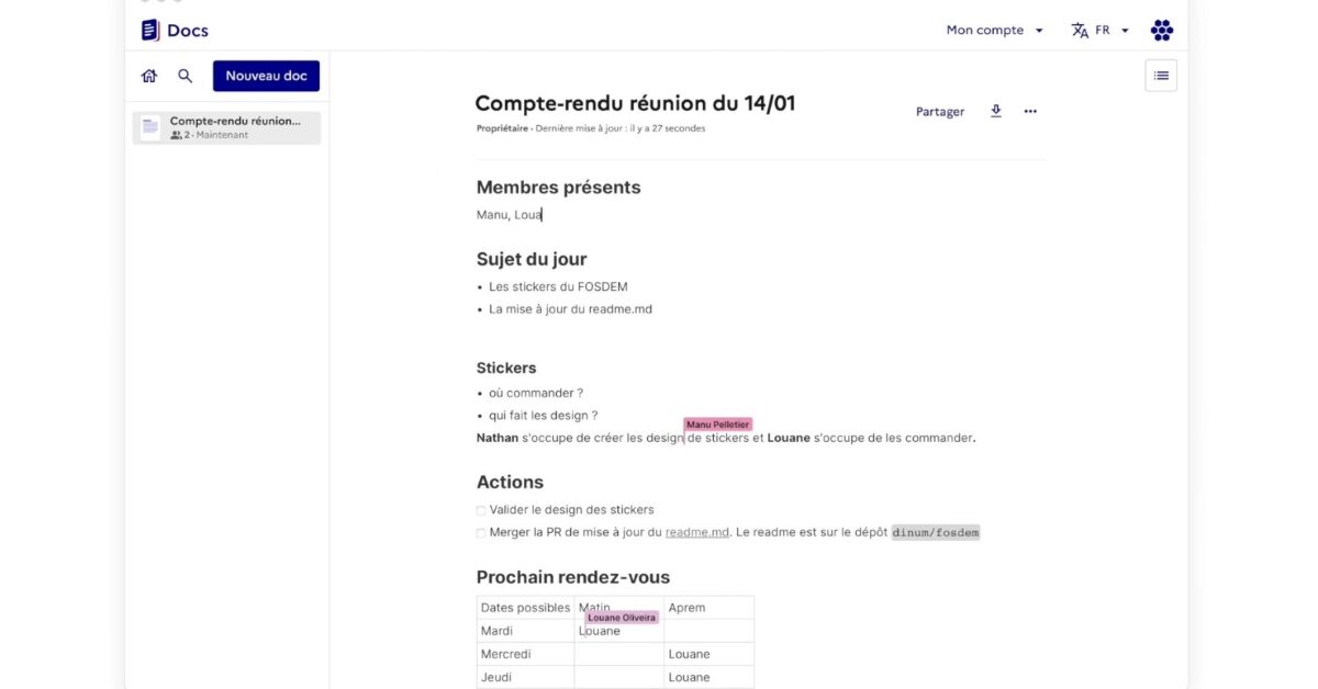 Docs : l'outil de traitement de texte collaboratif proposé par le ...