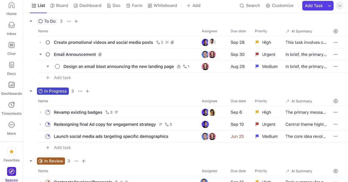 ClickUp : une plateforme de productivité tout-en-un pour piloter des ...