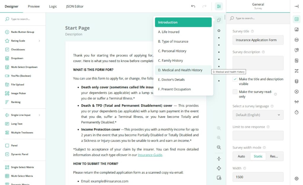 SurveyJS : une bibliothèque JavaScript pour intégrer des formulaires ...