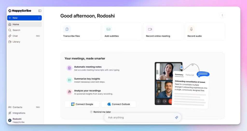 HappyScribe Notetaker 1