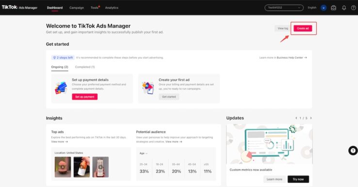 Illustration TikTok Ads Manager