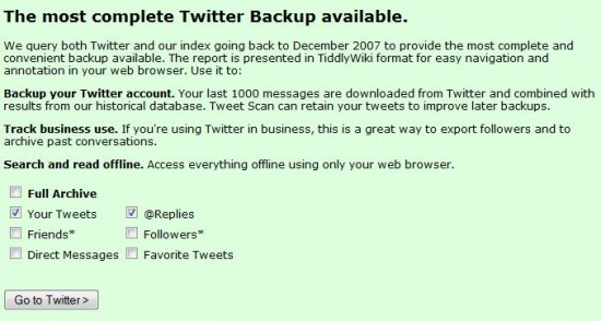 back up tweet scan