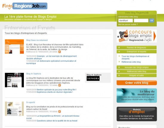 Une Plateforme Reservee Aux Blogs Emploi Blogs Regionsjob Com Bdm