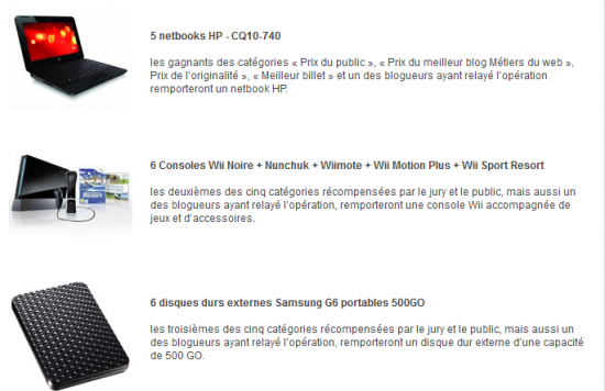 cadeaux concours