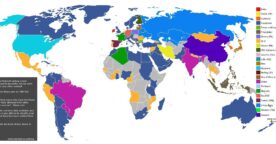 Carte des réseaux sociaux qui marchent le mieux pays par pays