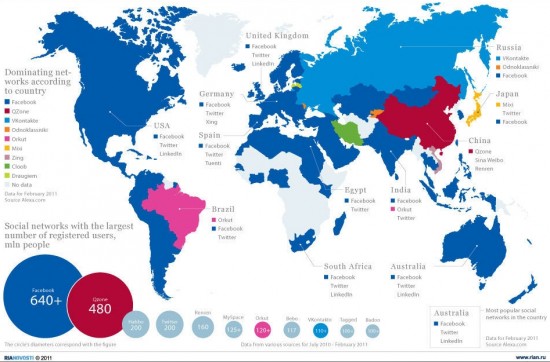 carte du monde réseaux