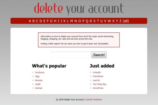 delete your acocunt