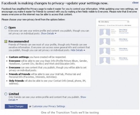 facebook vie privée