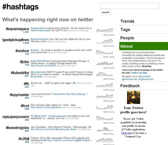 hashtags