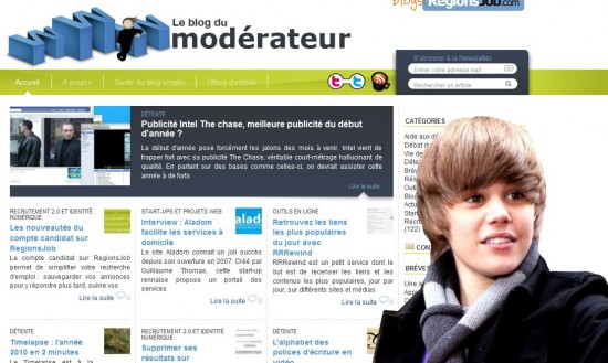Justin Bieber et le blog du modérateur