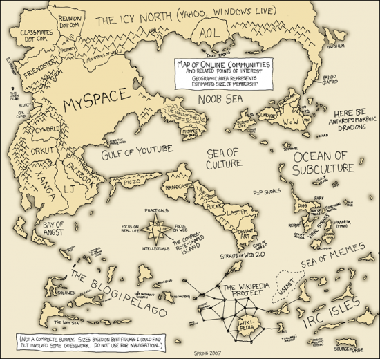 Carte des communautés en ligne 2007