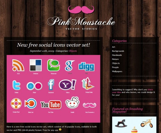 pink moustache