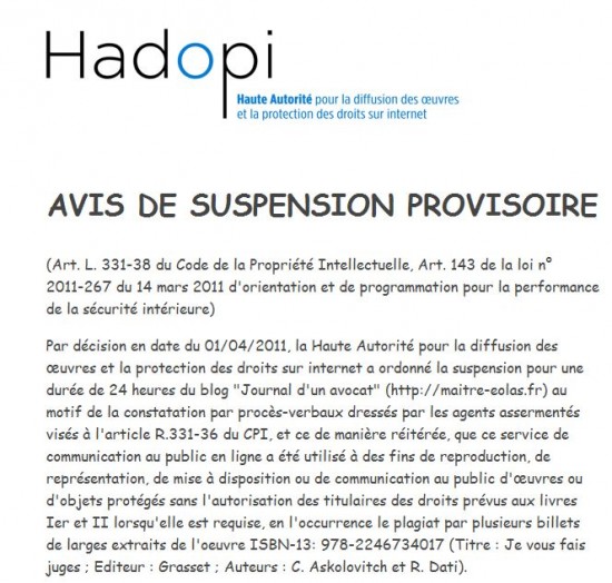 Poisson d'avril Maître Eolas