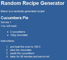 générateur de recettes