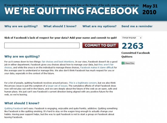 we're quitting facebook